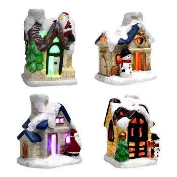 2021 Miniatiūrinės Figūrėlės Mielas Svajinga Sniego Arenoje Name, Namas Su Šviesos Kalėdų Stalo Ornamentas Priedai Craetive Žaislą Dovanų
