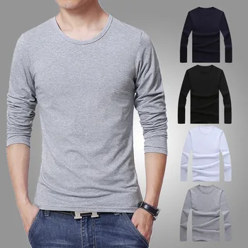 2021 MRMT vyriški marškinėliai 3 Pagrindinės spalvos ilgomis Rankovėmis Slim marškinėliai vaikinams Grynos spalvos marškinėliai, 3XL dydžio, O kaklo Nemokamas Pristatymas