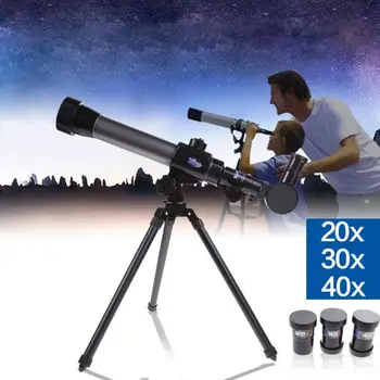 20X 30X 40X Refraktoriumi Astronomijos Teleskopas, skirtas Vaikams Mikroskopu Combo su Trikoju remiami Didelio Tikslo Objektyvas