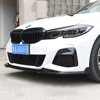 3 Gabalus Automobilio Priekinio Buferio Lip Kūno Komplektas, Spoileris, Splitter ABS Bamperis Canard Lūpų Splitter Custom BMW 3 Serijos G20 G28 2019 2020