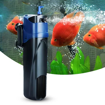 3 in 1 5W Akvariumo Filtro Siurblys su UV Lempa Sterilizer UV Šviesos Žuvų Bakas Povandeninis Deguonies Vandens Valymo Valytuvas