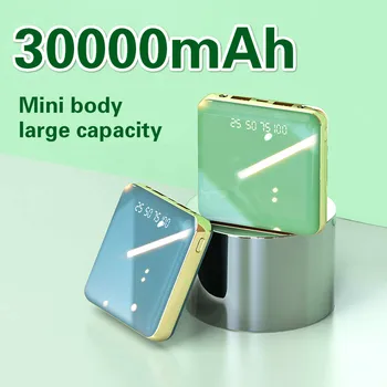30000mAh Mini Galios Bankas Greitas Įkroviklis LCD C Tipo Dual USB PoverBank Išorės Baterijos Įkroviklio Xiaomi Mi IPhone6 7 8 X X X X X