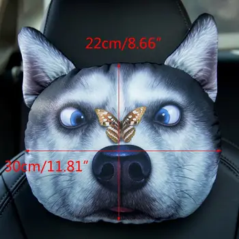 3D Atspausdintas Teddy veislės kalytę Šuo veido Automobilių Pagalvėlės Kaklo Poilsio Auto Kaklo Saugos Pagalvėlė Su aktyvuotos anglies Dropship
