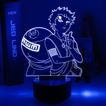 3D Lempos NARUTO Gaara Pav Vaikų Nakties šviesos diodų (LED) Anime, Japonų Manga Baterija Lempos Kambario Dekoro Kūdikių Miego naktinė lempa Dovana