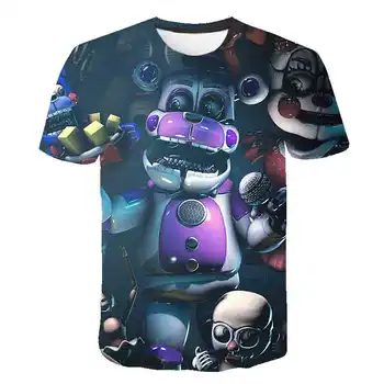 3D Penkias Naktis Fredis T-shirt Vaikai Juokingas Animacinių filmų Vaikams Drabužiai, Kūdikių Berniukų, Mergaičių Kostiumai, Vasaros Viršūnes Aukštos Kokybės Camiseta Tees