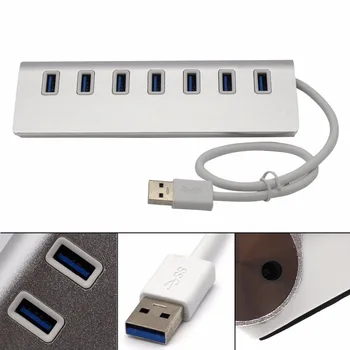 4/7 Uosto Aliuminio Multi USB 3.0, USB 2.0 HUB Didelės Spartos USB Skirstytuvo Kortelių Skaitytuvas 5Gbps PC Nešiojamąjį kompiuterį Mac, iMac, MacBook, Pro, ES, UK