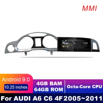 4G LTE 4GB+64GB Android ekranas AUDI A6 C6 2005-2011 m. 10.25