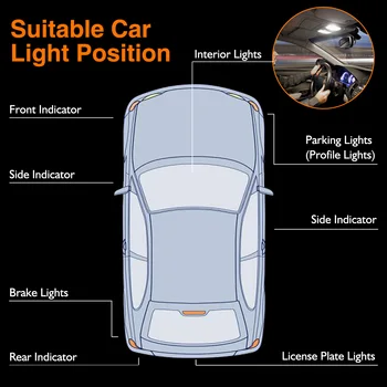4PCS Audew Patalpų Apšvietimas Automobilį, LED Interjero Šviesos diodų (Led) Automobilių Šalinimo Žiburiai Automobilio Stiliaus LED Automobilių Stovėjimo aikštelė Patalpų viduje Šviesos Signalo Lemputė