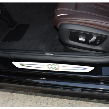 4X Automobilių Apdailos Atspindintis Lipdukas Durų slenksčio nusitrinti plokštė Sveiki pedalo nulio automobilių stiliaus dizaino 