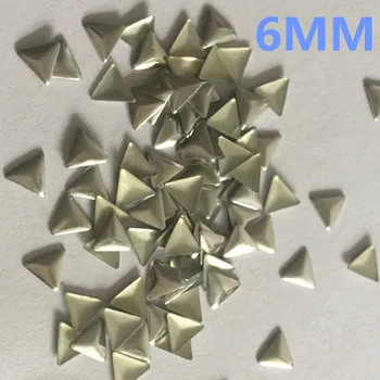 50pcs 6mm/8mm Metalo Pataisų Smeigės Trikampiai Sidabro/Aukso Pataisų Nailheads Hot Fix kalnų krištolas 