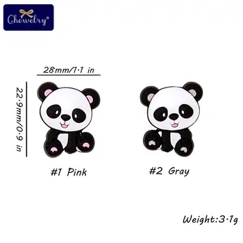 5PC Kūdikių Teether Šuo Kinijos Panda Graužikų Silikono Granulių 