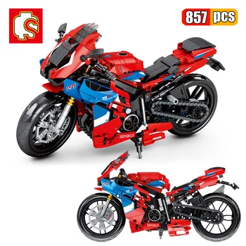 702Pcs įrangos pardavimas, biuro įrangos Motociklo Moto Off Apkrovos Automobilio Kūrėjas Ekspertų Blokai Miesto Žaislai Vaikams Berniukams Klasikinis Plytų Dovana