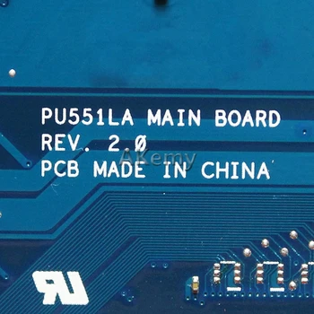 Akemy PU551LA nešiojamojo kompiuterio motininė Plokštė, Skirta Asus PU551L PU551LA PU551LD Bandymo originalus Mainboard I7-4500 CPU
