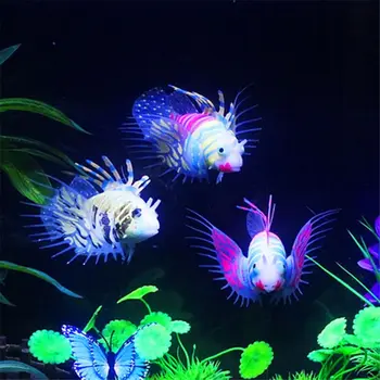 Akvariumas Dirbtinės Šviesos Lionfish Žuvų Bakas Vandens Kraštovaizdžio Silikono Medūzos, Žuvų Švyti Tamsoje Povandeninį žuvų Ornamentu