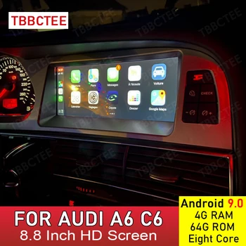Android 9.0 4+64G Automobilio Multimedijos grotuvo Audi A6 C6 4F 2005 M. 2006 m. 2007 m. 2008 M. 2009 M. 2010 m. 2011 MMI 2G 3G Carplay Android Auto