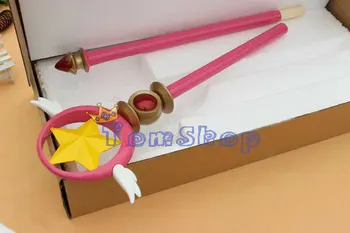 Anime Cardcaptor Sakura KINOMOTO SAKURA 85cm Žvaigždės Formos Magic Wand Stick Aukštos Kokybės Cosplay Rekvizitai Ginklas Nemokamas Pristatymas