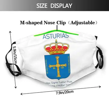 Asturias Cross Blue Daugkartinio naudojimo Spausdintas Burnos, Veido Kaukė Anti Migla Dulkių Įrodymas, su Filtrais Lankelį, apsauginis Dangtis Mufelinė Vyrams