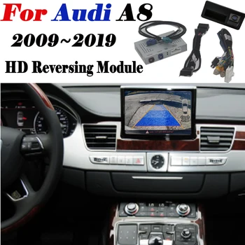 Atbulinės eigos Kamera Skirta Audi A8 2009 M.~2019 Sąsaja Atsarginės automobilių Stovėjimo aikštelė Galinio vaizdo Kamera, Originalus ekranas Atnaujinti Ekranas MMI Dekoderis Modelis