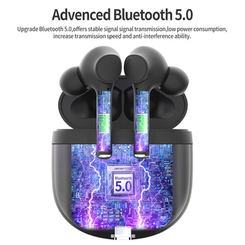 Atnaujintas TWS Belaidė Ausinė Bluetooth 5.0 Ausines Sporto Ausinių laisvų Rankų įranga Su Mikrofonu Triukšmo Panaikinimo Žaidimų Ausinės