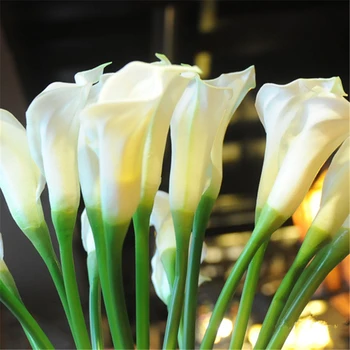 Aukštos kokybės 63cm Nekilnojamojo Touch callalily PU Dirbtinės Gėlės šilko Gėlės Namuose papuošalai Vestuves