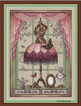 Aukštos Kokybės Skaičiuojami Kryžiaus Siūlių Rinkinys Purpurinė Siuvimo Parduotuvė Vestuvių Parduotuvė Vestuvių Suknelė Lady Sijonas drugelis