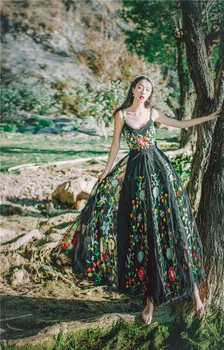 Aukštos Kokybės Sprogimai siuvinėjimo Laisvalaikio derliaus atitikimo Suknelės Moterims Pavasario Vasaros Atsitiktinis Suknelė