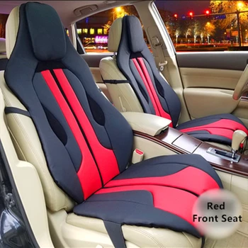 Automobilio Priekinės Sėdynės Padengti Minkšta Interjero Aksesuarų Odos Pagalvėlės Raudona Balta Lenktynių Geltona Universalus 