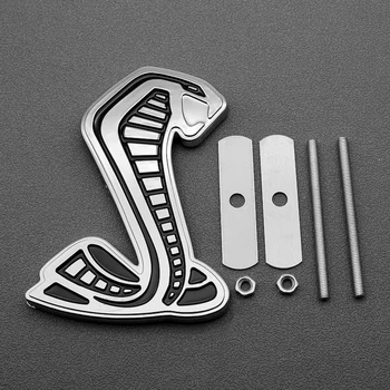 Automobilio Stilius 3D Metalo Mustang Gyvatė Kobra Emblema Automobilių Kėbulo Uodega Kamieno Lipdukai Priekinės Grotelės 