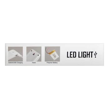 Baldai, lempa LED 3 W, 12 LED, Šviesos jutiklis, 6500K, nuo daugkartinio įkrovimo baterija batas. Led vidaus