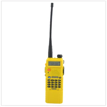 Baofeng UV-5R Radijo dualband Yelow walkie talkie 136-174/400-520MHz du būdu radijo w/ laisvas ausinės ir 3800mAh Li-ion baterija