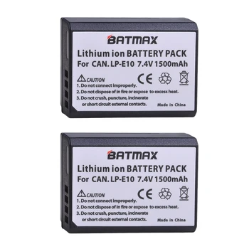 Batmax 2vnt LP-E10 LPE10 LP E10 Kameros Baterija+USB Dual Kroviklis Canon EOS 1100D 1200D1300D Rebel T3 Kiss X50 LP-E10 LC-E10