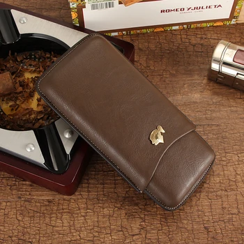 COHIBA Odos Cigarų Atveju Nešiojamų Kelionių Humidoras Box Pocket 3 Vamzdžių Laikiklis Cigarų Humidoras Lange Saugojimo Cigarų COHIBA