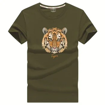 COLDKER Mens Moteriški marškinėliai Streetwear Marškinėliai tigras spausdinti modelio Tees Šukuotinės Medvilnės Marškinėlius unisex marškinėliai vyras trumpas rankovės