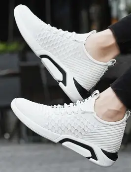 Cyabmoz Vyrų batai Vasaros Kvėpuojantis Tinklelio Aukštis incresing sportbačiai Naujas Liftas 7cm Lauko Laisvalaikio Balta Juoda Atsitiktinis Žmogus batai