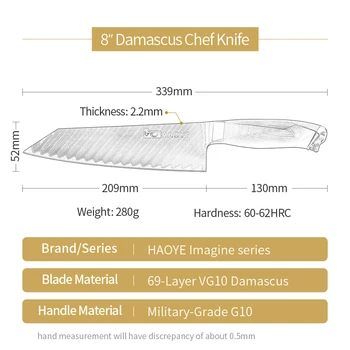Damasko plieno chef peilis Japonijos vg10 meistras virtuvės peiliai kiritsuke G10 rankena amatų aštrių ašmenų peilis Bunka mados