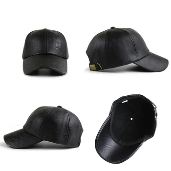 Derliaus dirbtinė oda beisbolo kepuraitę IPX3 vandeniui rudą skrybėlę 56-60cm aukščio vyriškos kepurės vario reguliavimo sagtis bžūp