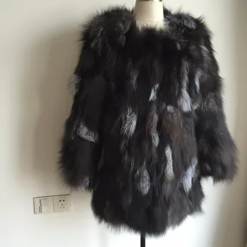 Derliaus Nekilnojamojo Fox Fur Coat Klasikinio Dizaino Naturel Lapės Kailio Ilgi Paltai Moterims Viršuje Striukė užsakymą didelio dydžio prabangus šiltas kailis AH671