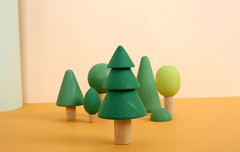 Didmeninė 10Set/Daug Miško Medžių, Statyba Blokai, Mediniai Žaislai Vaikams Vaivorykštė Modeliavimas Medžio Situacijos Žaisti Švietimo Žaislai