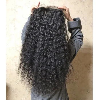 Didmeninė perukas giliai banga nėriniai priekiniai perukas 4x4 nėrinių uždarymo perukas Brazilijos nėriniai priekiniai Žmogaus Plaukų Perukai už juodaodžių moterų 150% Tankis