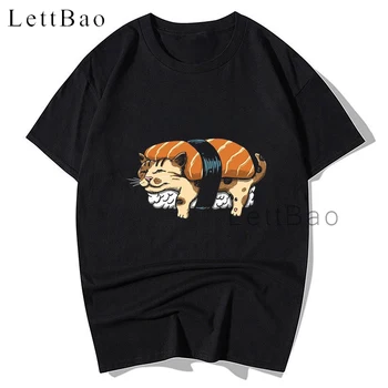 DIDŽIOSIOS SUŠI BANGA vyriški T-shirt Kawaii Suši Grafinis T Marškinėliai Gotikos Streetwear Anime Vintage Marškinėliai T Shirt Draugu Dovana