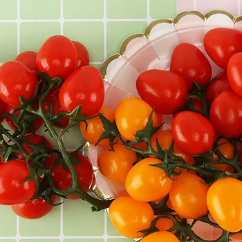 Dirbtinis Vyšniniai Pomidorai Modeliavimas Vaisių Fotografijos Rekvizitai Namų Puošybai vitrinos Modelis Eilutę Vynuoginių Pomidorų Rekvizitai