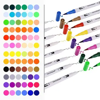 Dual Teptuku Pen Nustatyti Akvarelės Meno Žymekliai su dvipuse Patarimai, Ryškių ir Ryškių Spalvų, Acid Free 120 Skirtingų Atspalvių