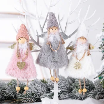 Elf ant Lentynos Plunksnų Angelas Audinys Santa Lėlės Kalėdų Nykštukai Elf Lėlės Linksmų Kalėdų Dekoro Namų Papuošalas Gimdymo Navidad