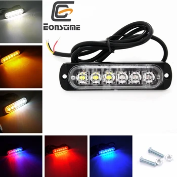 Eonstime 6-LED Automobilis, Sunkvežimis, Pagalbos Įspėjimas LED Strobe Flash Šviesos Pavojus Mirksinti Lempa Vairuotojo Baras, Policijos, Gaisrininkų 12V/24V