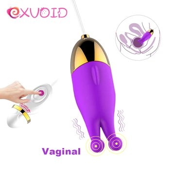 EXVOID Varpos Vibracijos Įrašą 12 Dažnio Spenelių Masažas Nuotolinio Kiaušinių Vibratorius Silikono Makšties Klitorio Stimuliacijos G-taško Vibratorius
