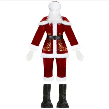 Fantazijos Suknelė Suaugusiųjų Vyrų Kostiumai Cosplay Raudona Apranga Diržo Barzda Skrybėlių Mados Kalėdų Santa Claus Cospaly Kostiumas