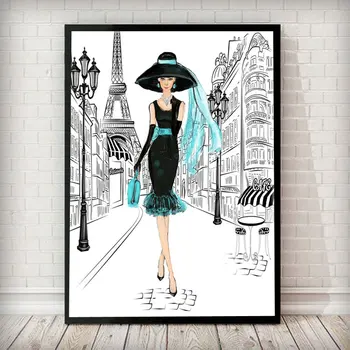 Garsus Žvaigždžių Plakatų ir grafikos Audrey Hepburn kramtomosios Gumos Paryžiaus Mados Sienos Meno Plakatas Šiuolaikinio Meno Sienos Nuotraukas Moters Namų Dekoro