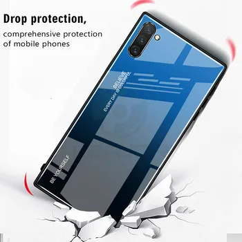 Grūdintas Stiklas Case For Samsung Galaxy Note 10 Plus Atveju Prabanga Gradientas Padengti Sunku Šarvai Bumper Samsung 
