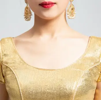 Indijos Šokių Nacionalinės Laisvalaikio Stiliaus Palaidinė Lehenga Veiklos Moters Aukso Trumpas Viršų