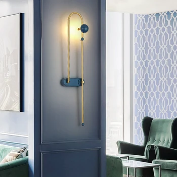 Inovacijų Namų LED Sienos lempos Aukso Mėlyna Metalo kambarį Miegamojo Sienos Sconce Atmosfera Apšvietimas Šviestuvai Šiaurės Loft Žibintai